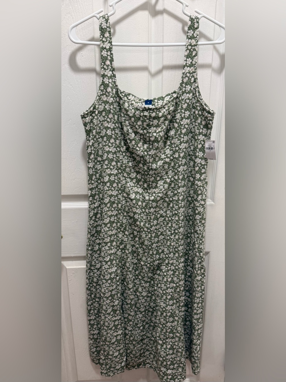 Old Navy Green Floral Square Neckline Maxi Dress